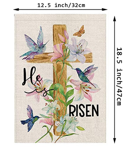 GPGHE Easter flag with double-sided artwork, bright colors for garden decor.