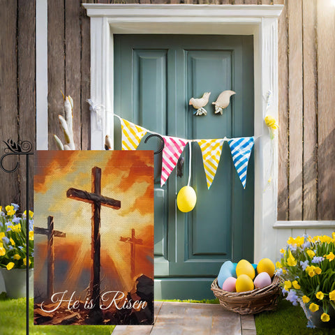GPGHE Easter flag weatherproof stitching supports long outdoor use