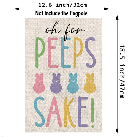 GPGHE Easter flag bunny burlap back side showcases vivid print on both sides for versatile display.