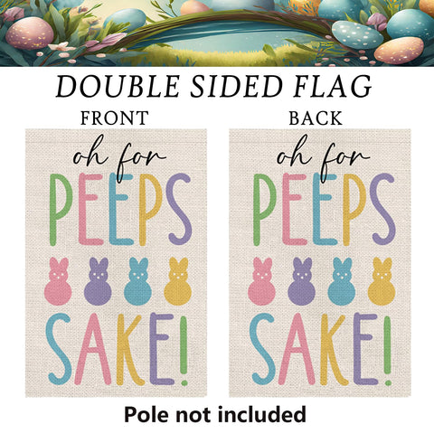 GPGHE double-sided bunny flag presents bright Easter art from every angle.