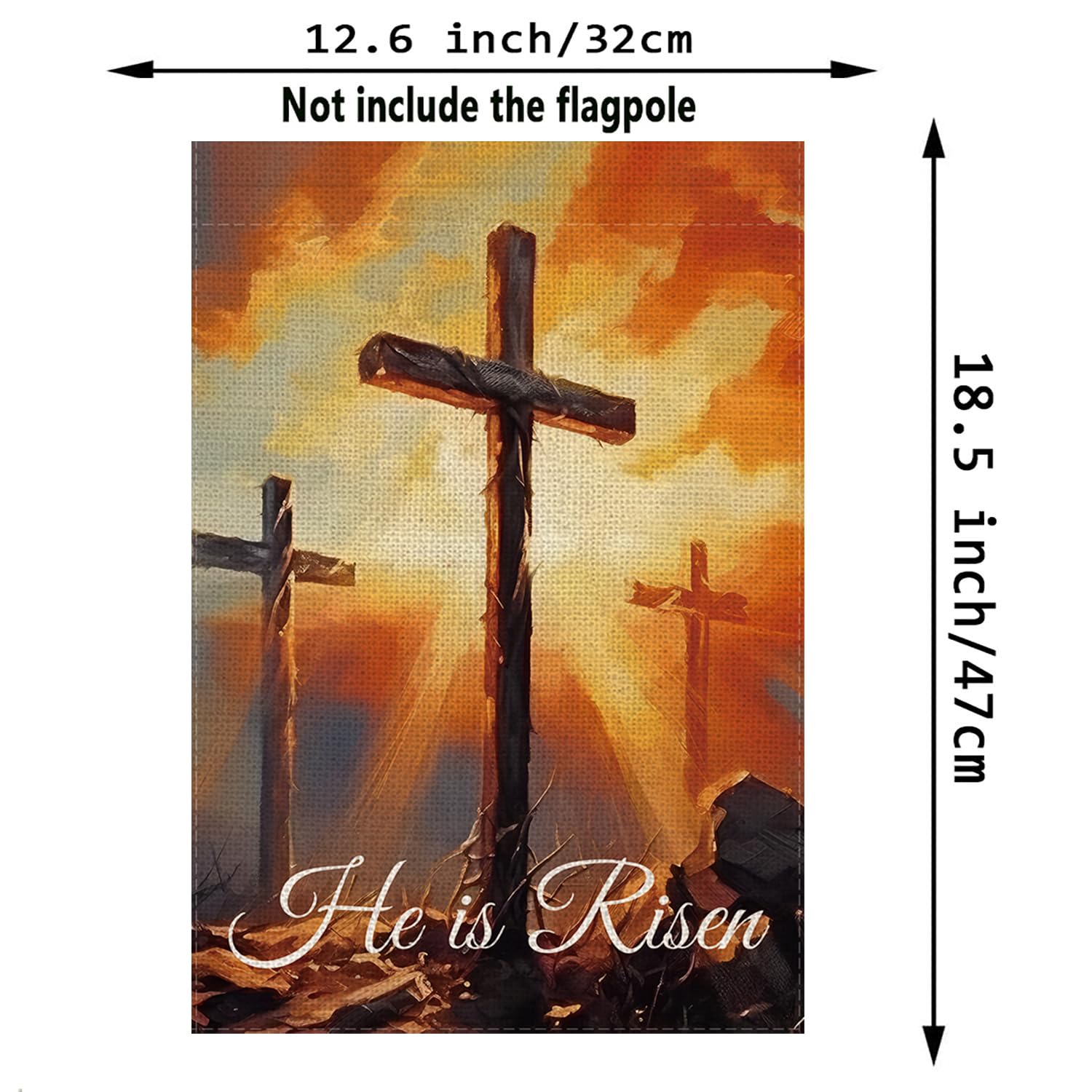 GPGHE Easter garden flag cross-design, clear from any angle