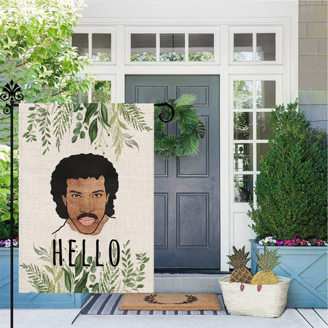 GPGHE Hello Funny Garden Flag packaged as a single flag for easy gifting