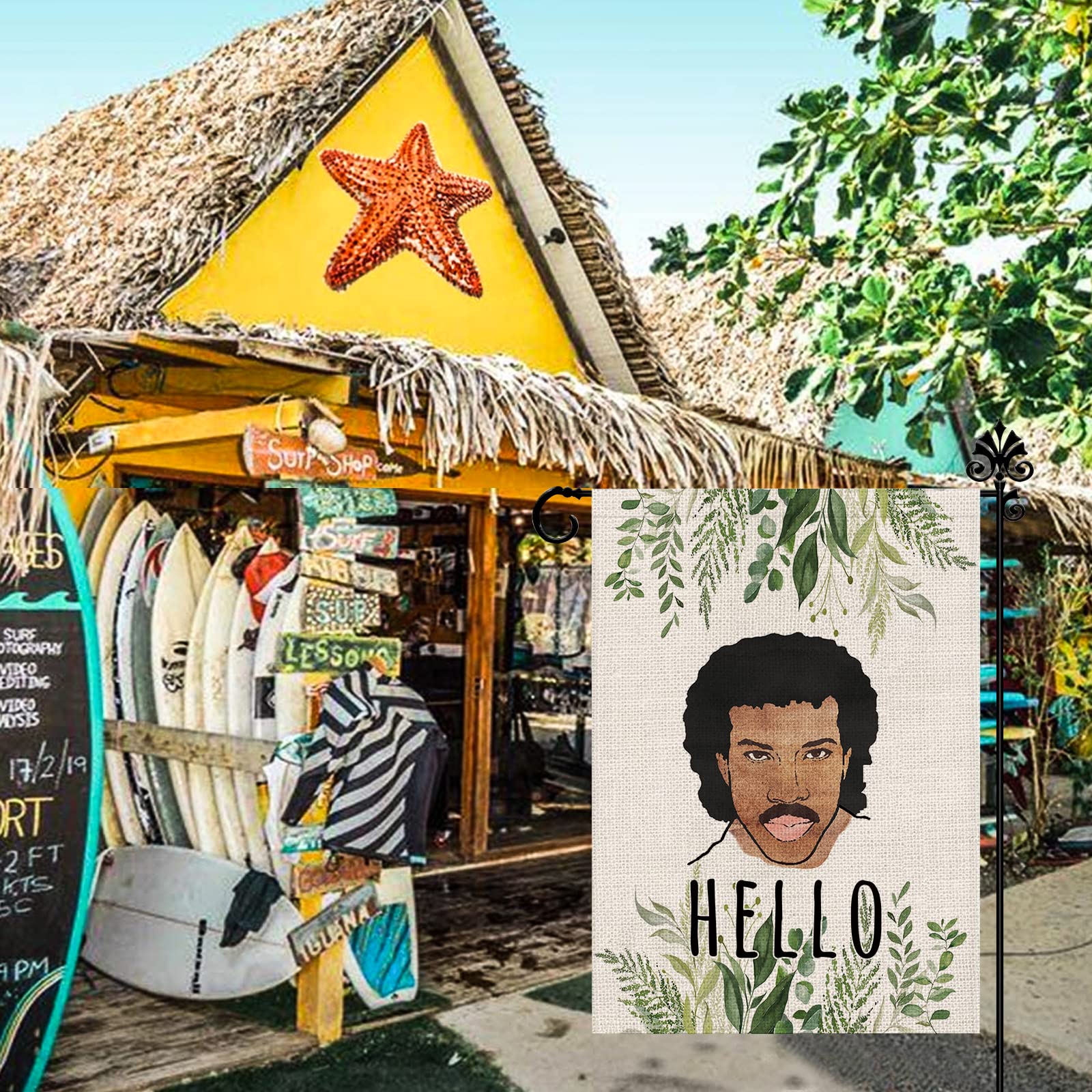 GPGHE Hello Funny Garden Flag vibrant colors brighten your yard decor