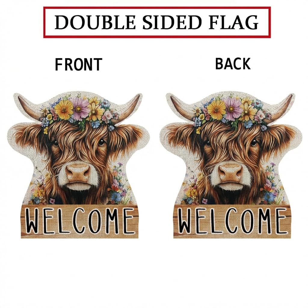GPGHE Highland Cow flag is double-sided for clear viewing from any angle.