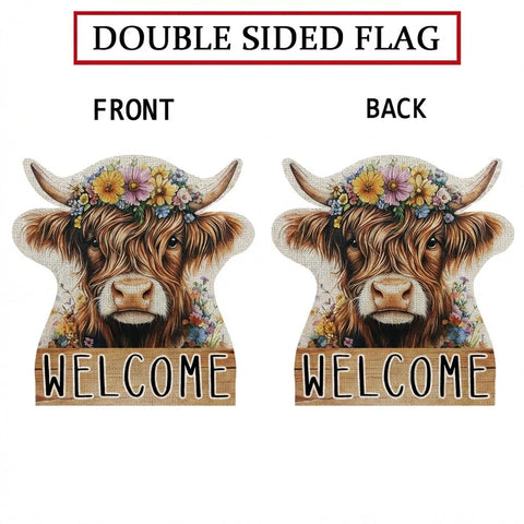 GPGHE Highland Cow flag is double-sided for clear viewing from any angle.