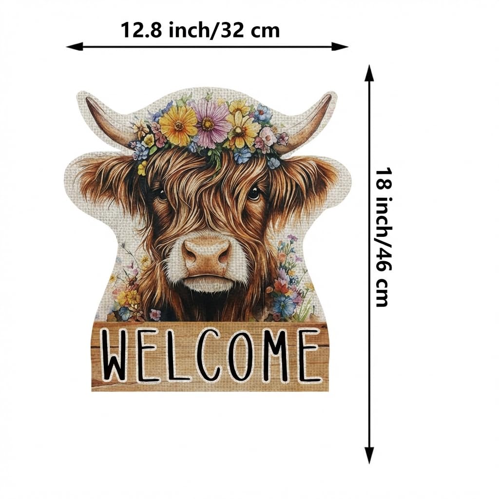 GPGHE Highland Cow garden flag withstands sun and rain for long-lasting seasonal charm.