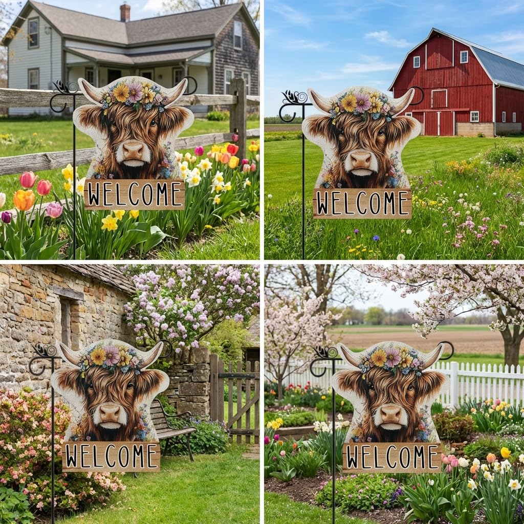 GPGHE Highland Cow flag showcases original artwork that stays vibrant season after season.