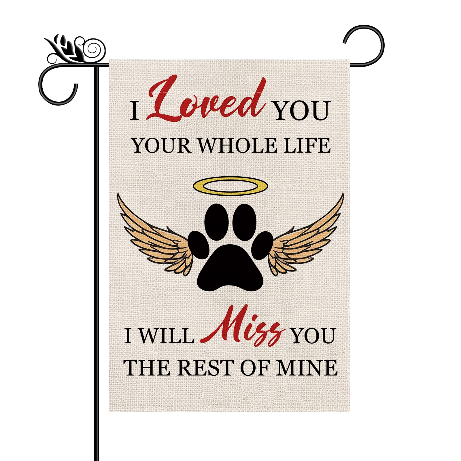 GPGHE memorial garden flag with dog paw; weather-resistant outdoor decor.