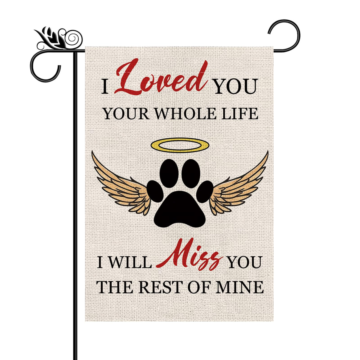 GPGHE memorial garden flag with dog paw; weather-resistant outdoor decor.