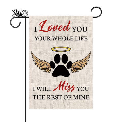 GPGHE memorial garden flag with dog paw; weather-resistant outdoor decor.