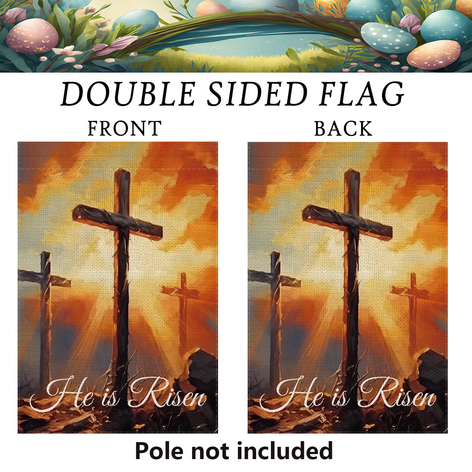 GPGHE outdoor Easter flag in yard display for welcoming spring