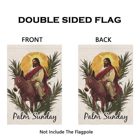 GPGHE Palm Sunday garden flag detailed design ideal for porch or yard decor.