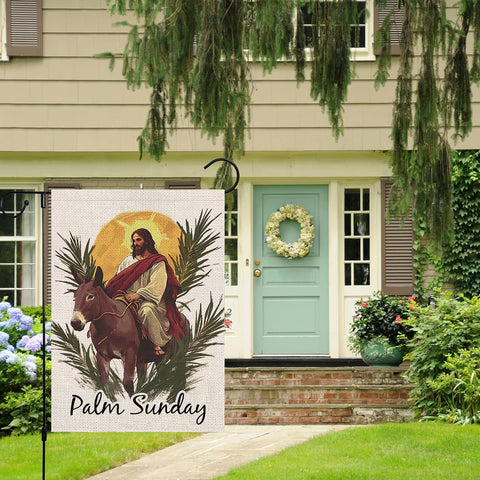GPGHE Palm Sunday garden flag wind-ready and fade-resistant outdoors.
