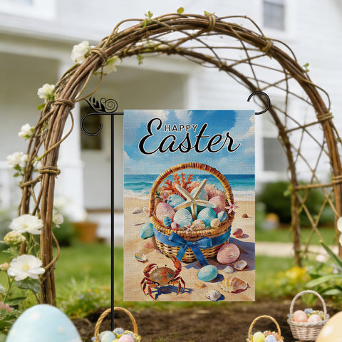 GPGHE Patio or door decor Easter flag adds seasonal charm