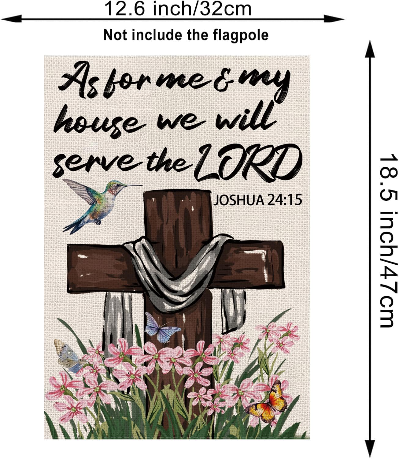 GPGHE Spring Cross Flag backside reveals identical artwork for symmetrical visibility from both sides.