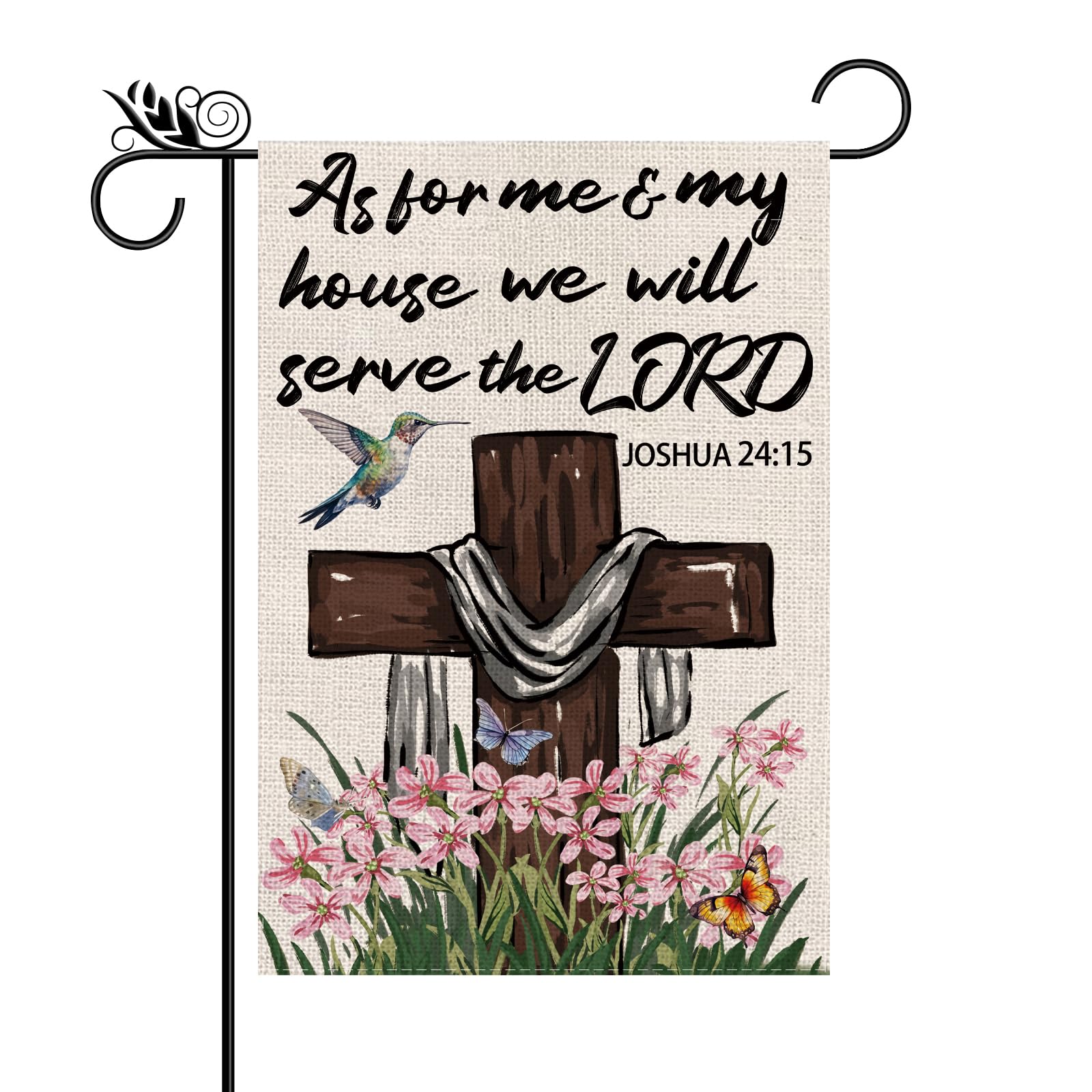 GPGHE Spring Cross Flag front view shows vibrant, fade-resistant printing for outdoor display.