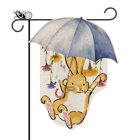 GPGHE Spring Garden Bunny Flag vertical reads clearly from the front for outdoor welcome
