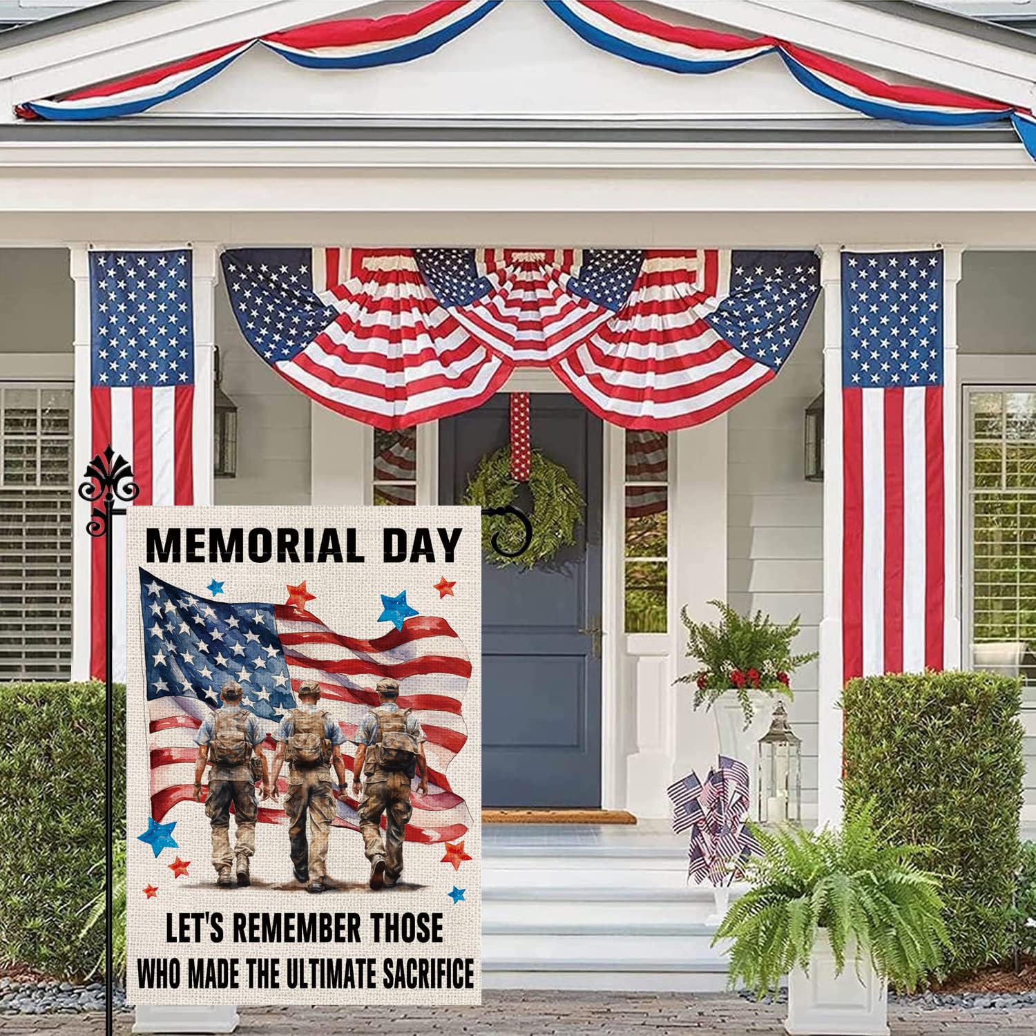 GPGHE veteran-themed vertical flag ideal for front door entrances.