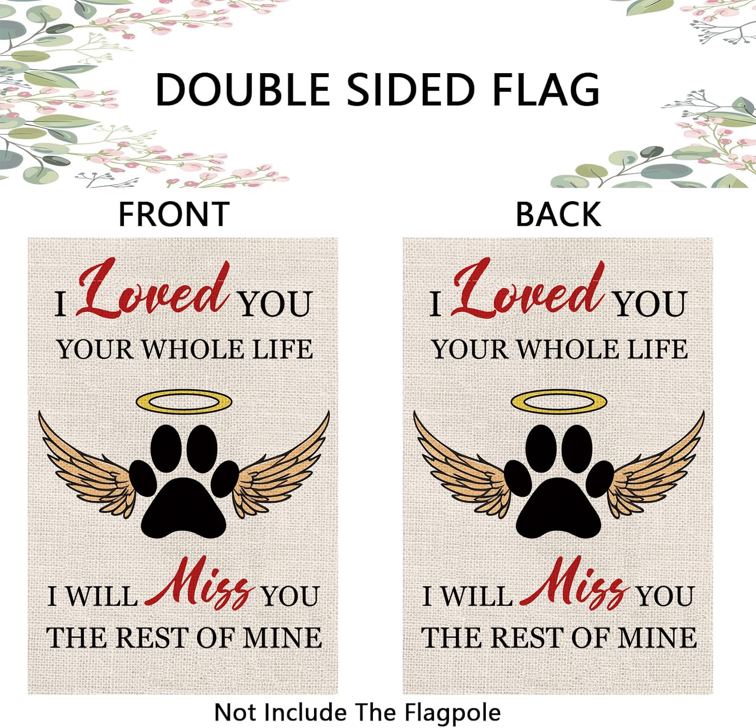 GPGHE weatherproof spun-polyester flag, dog paw design, ideal for all-season use.