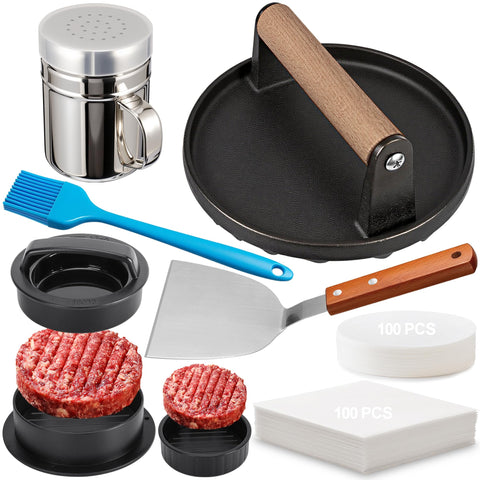 GPYG 7-inch cast iron press for even, juicy smashed burgers