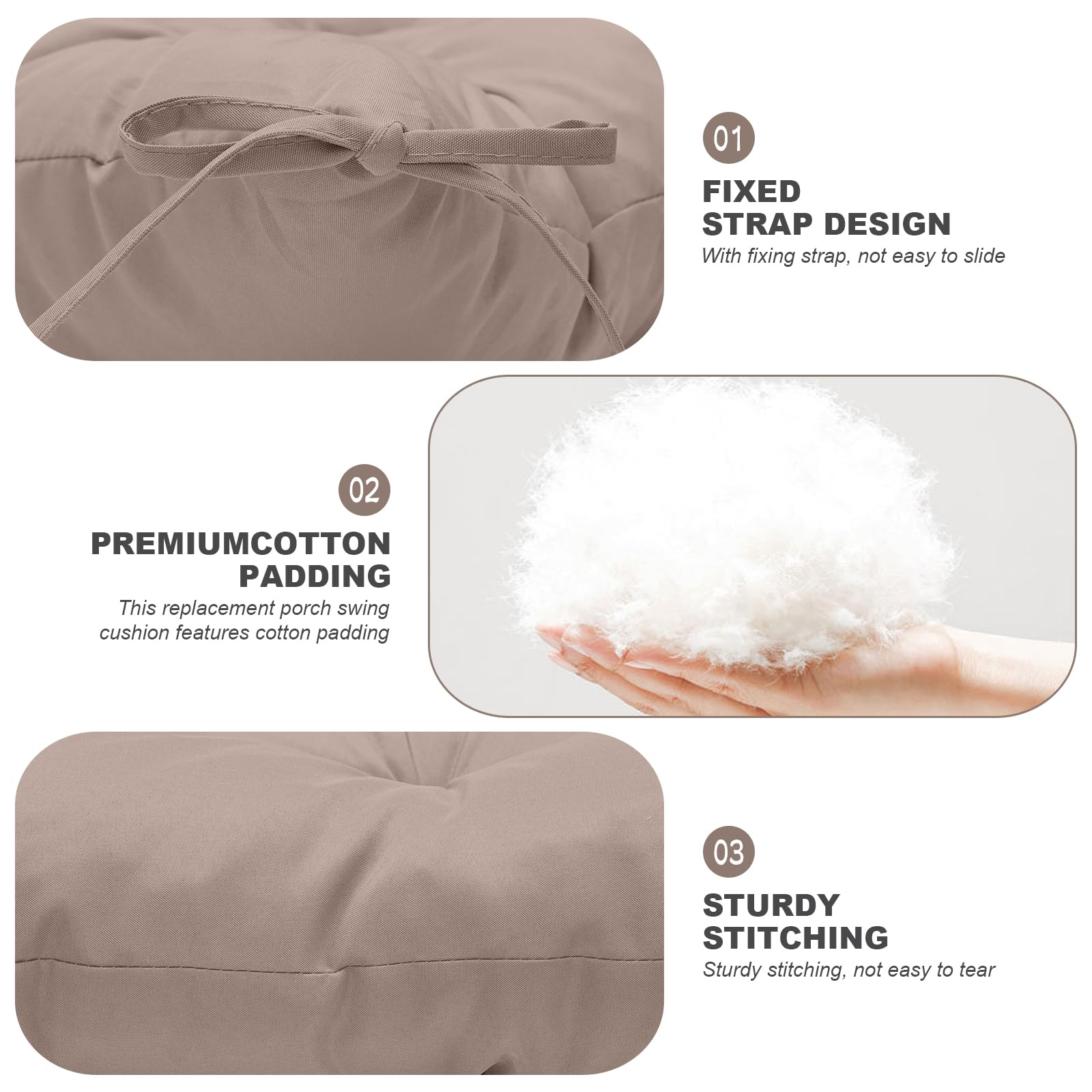 GPQAWER durable khaki cushions for patios and gardens.