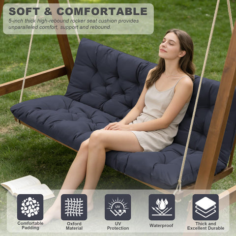 GPQAWER outdoor swing cushions with six corner ties securing to seating