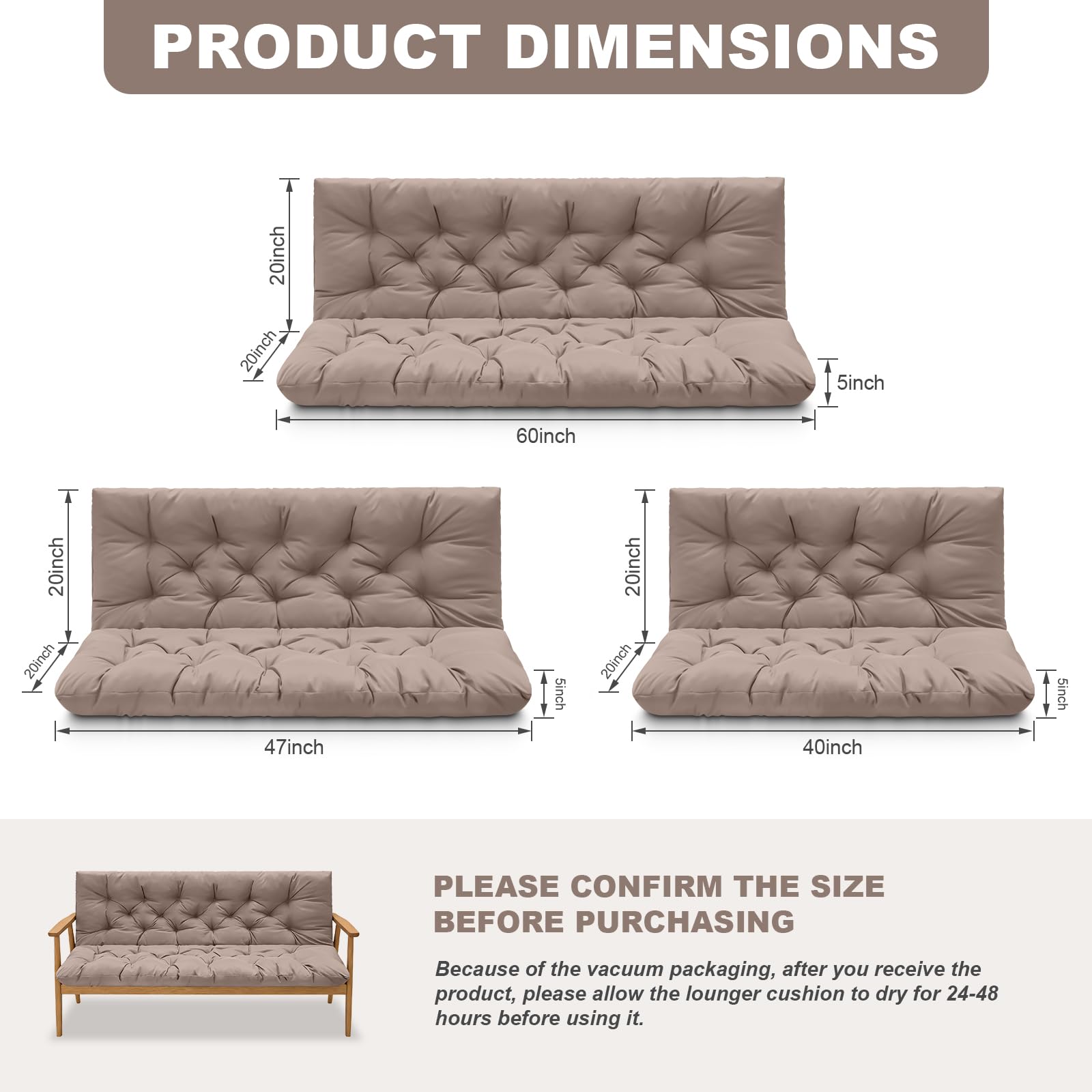 GPQAWER waterproof Oxford fabric cushions protect against light rain.