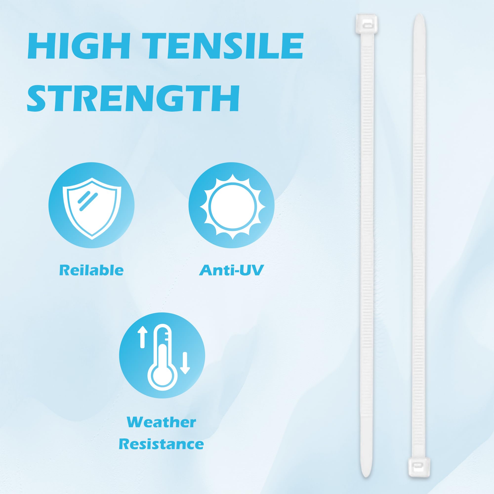 Abrasion-resistant zip ties for durable fastening of spikes