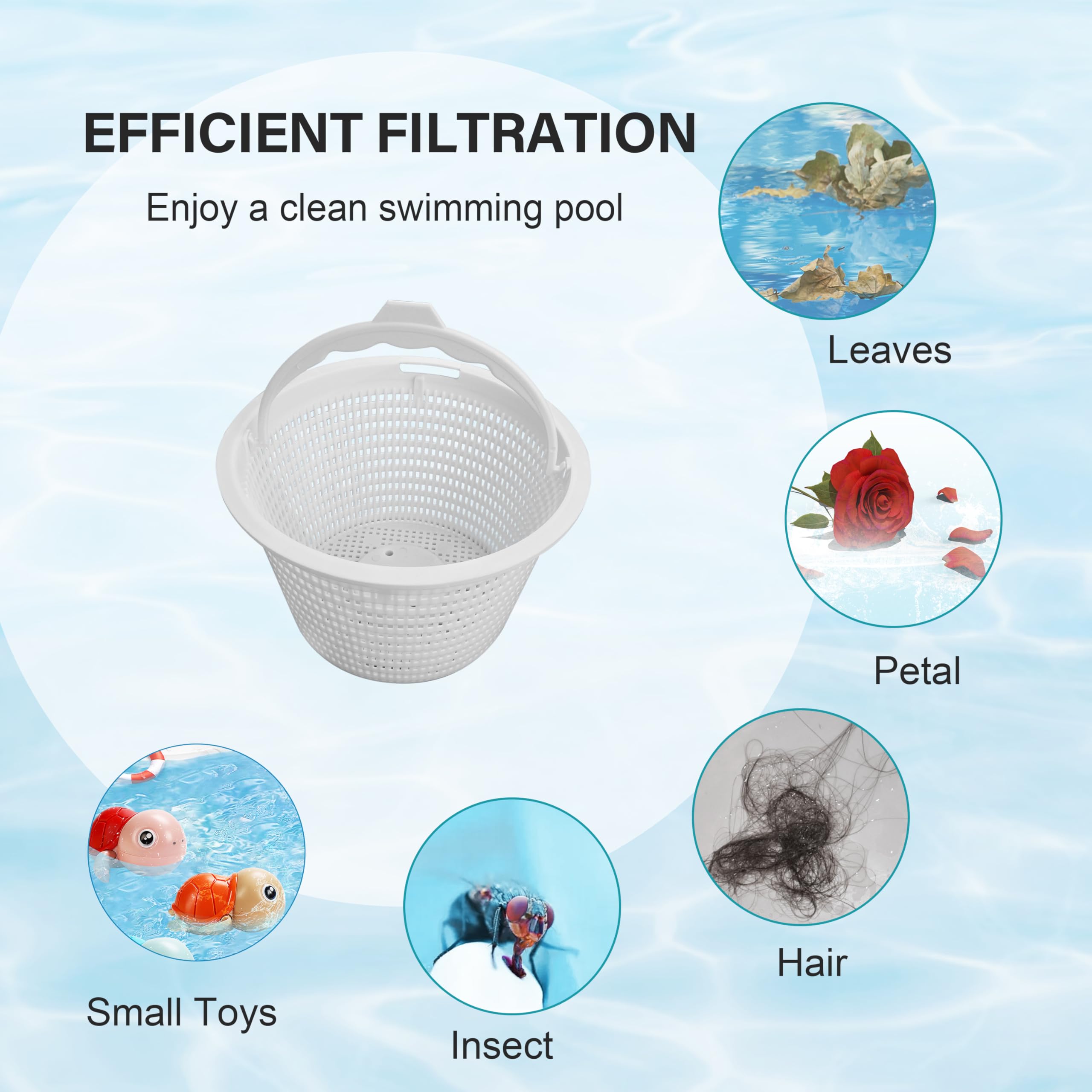 GQNDGN pool skimmer basket with weights for stable placement.