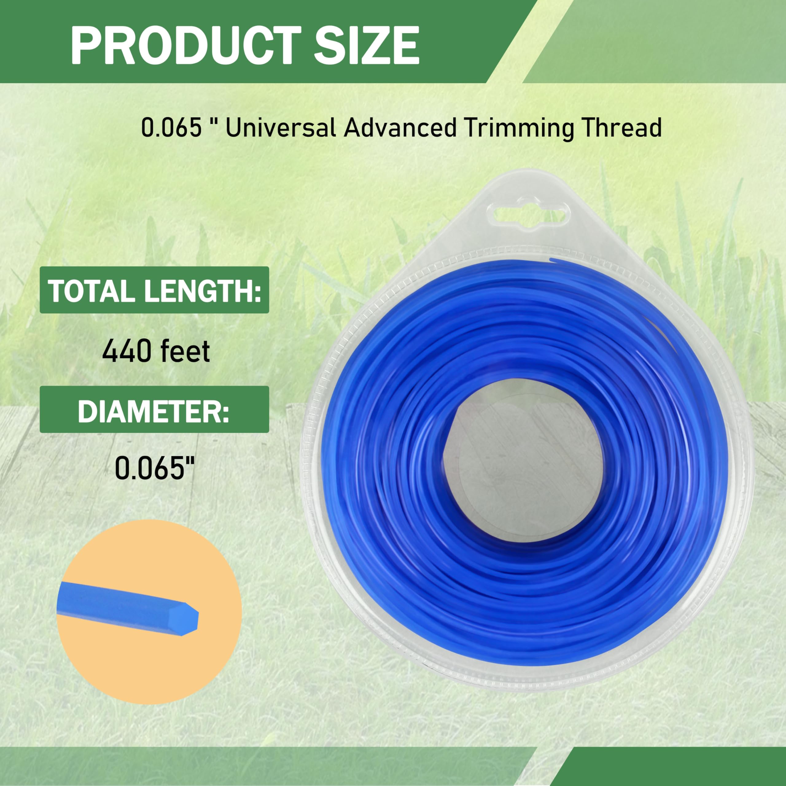Six-point star trimmer line design for durable cutting