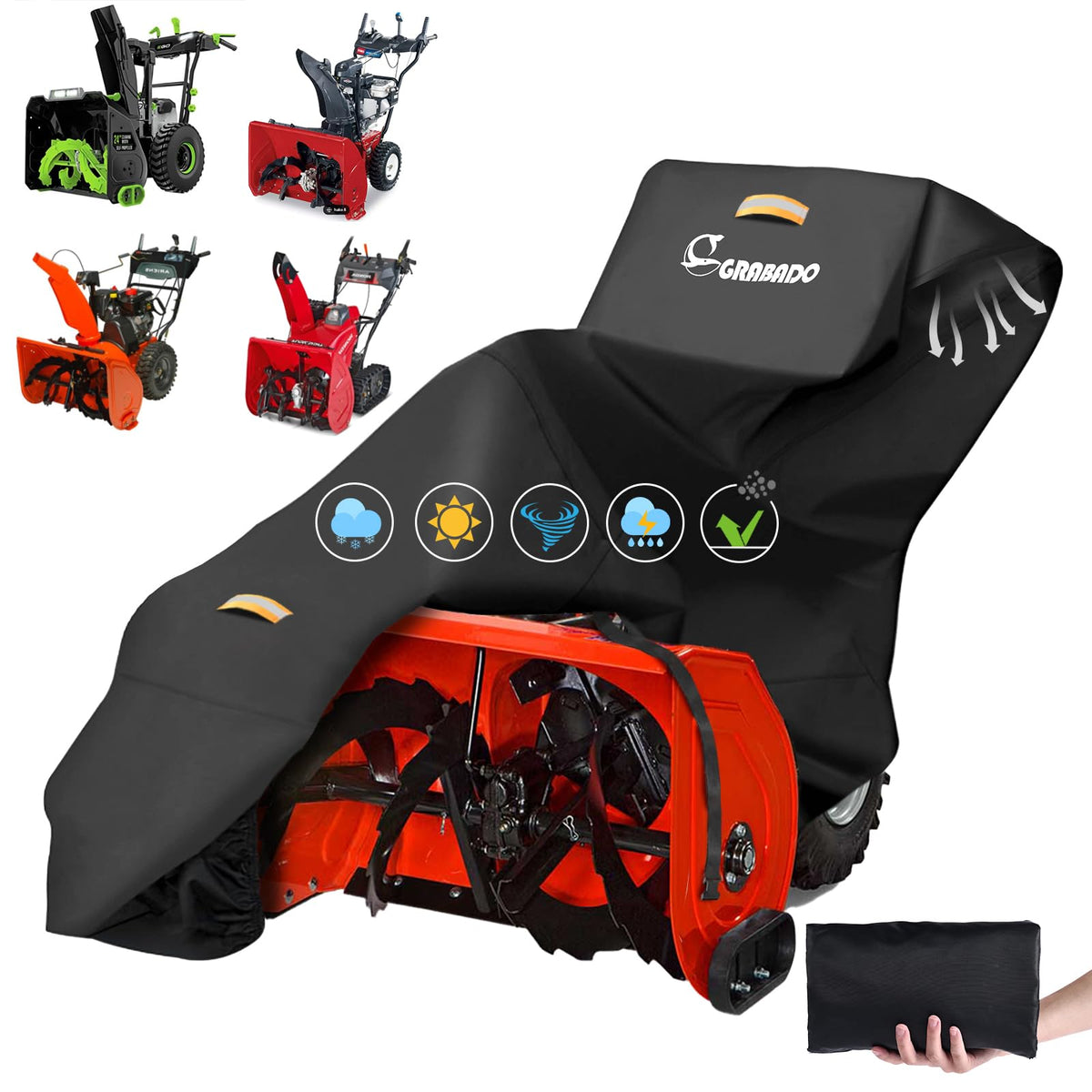 GRABADO snow blower cover outer material protects equipment from rain and dust