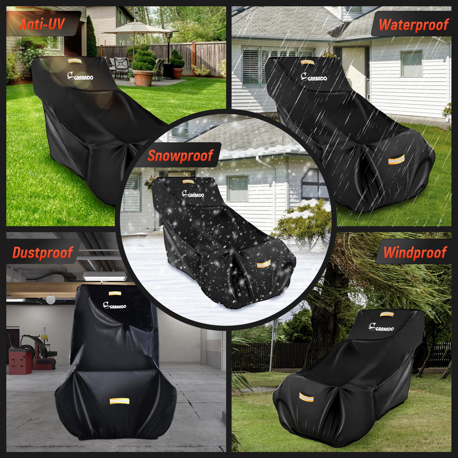 GRABADO snow blower cover windproof buckle keeps the unit secure in storms