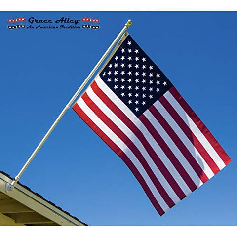 Grace Alley flag close-up showing brass grommets and sturdy four-point hem