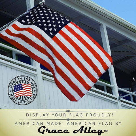 Grace Alley American flag premium blend fabric with brass grommets