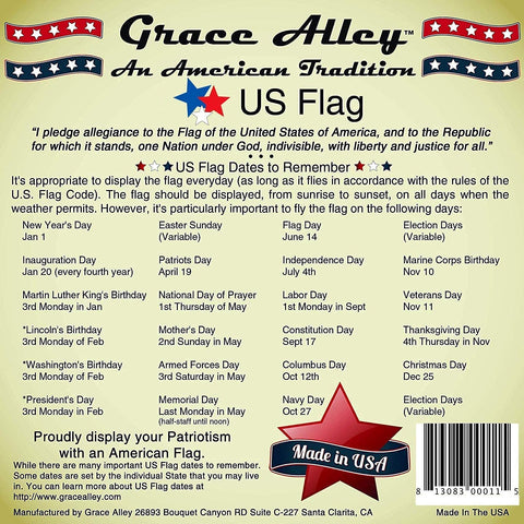 Grace Alley flag ideal for Memorial Day and patriotic events