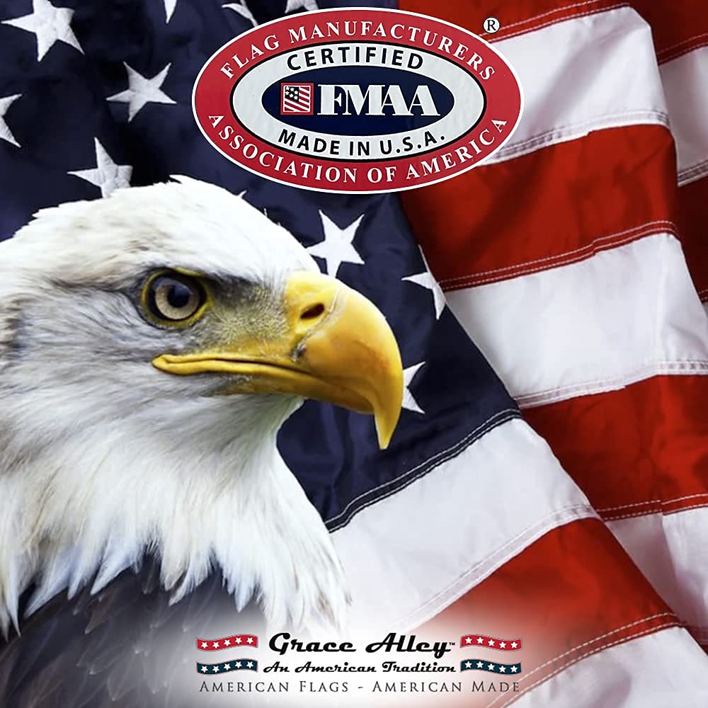 Grace Alley flag reinforced header for reliable outdoor performance