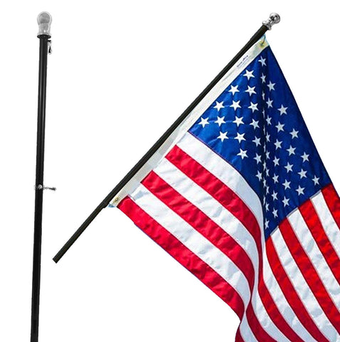 Grace Alley flag pole free spin action prevents tangling during windy days.