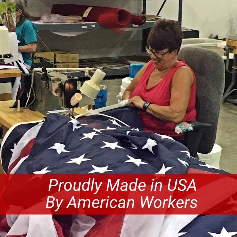 Grace Alley flag's reinforced header helps withstand windy outdoor conditions
