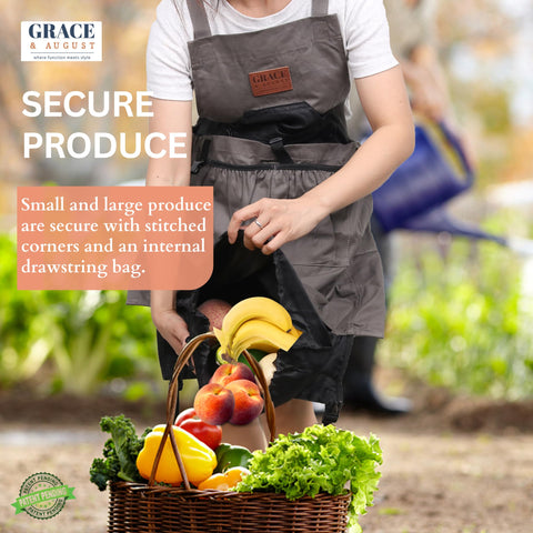 Grace and August apron pockets close-up showing pocket system