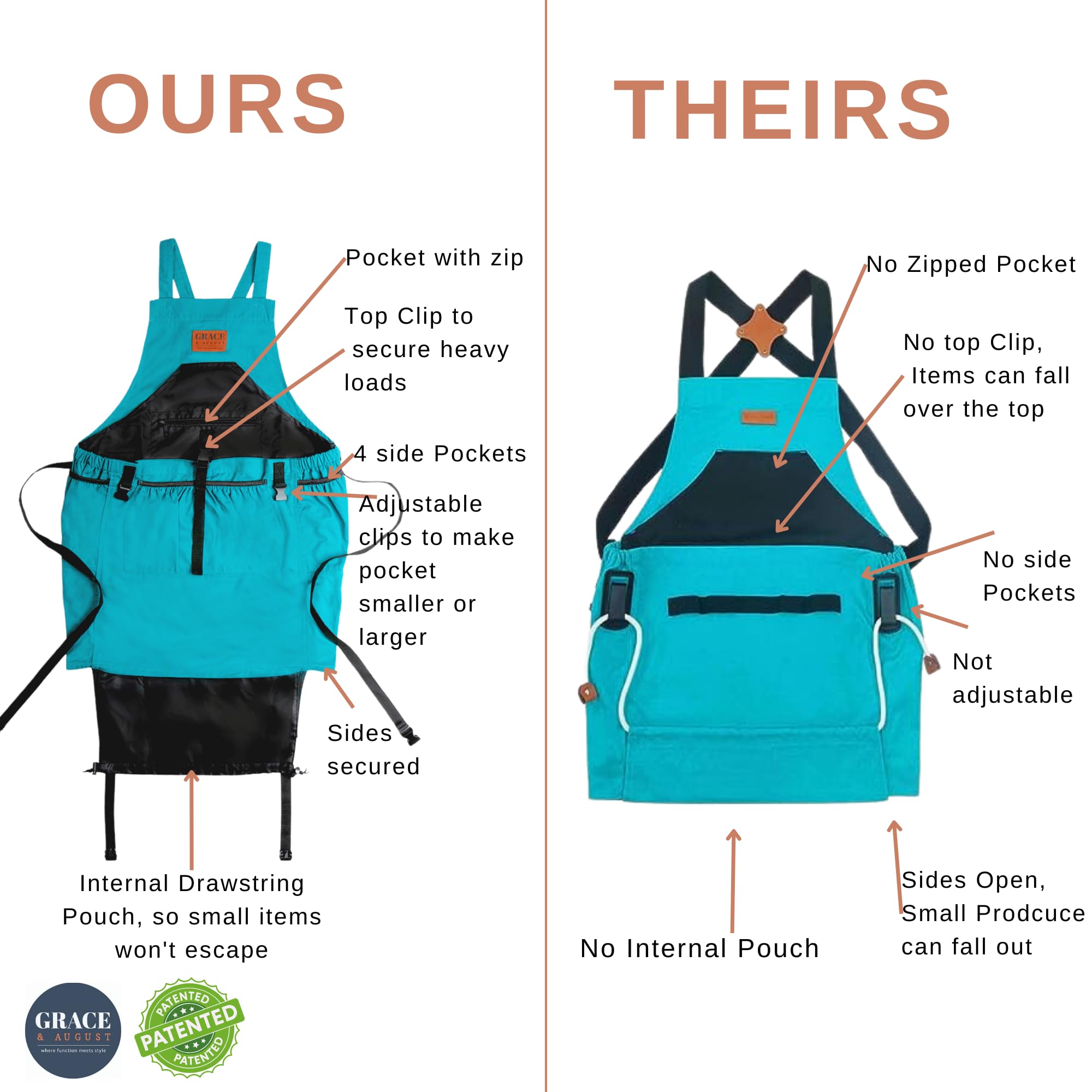 Grace and August cross-back adjustable straps for comfortable wear