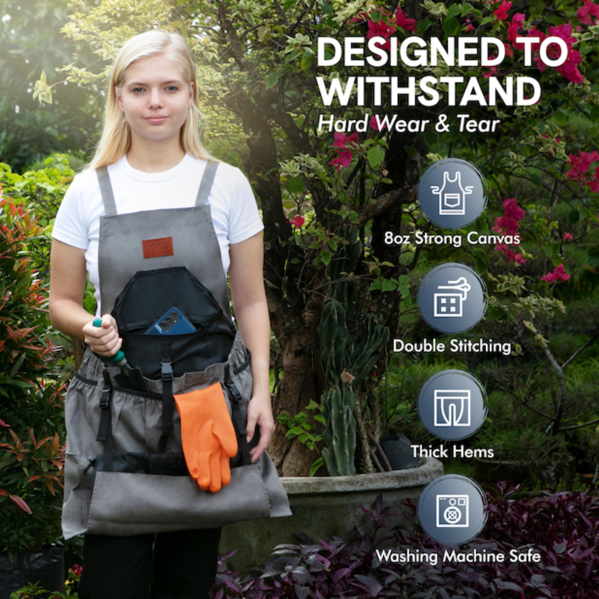 Grace and August adjustable cross-back straps for a comfortable fit