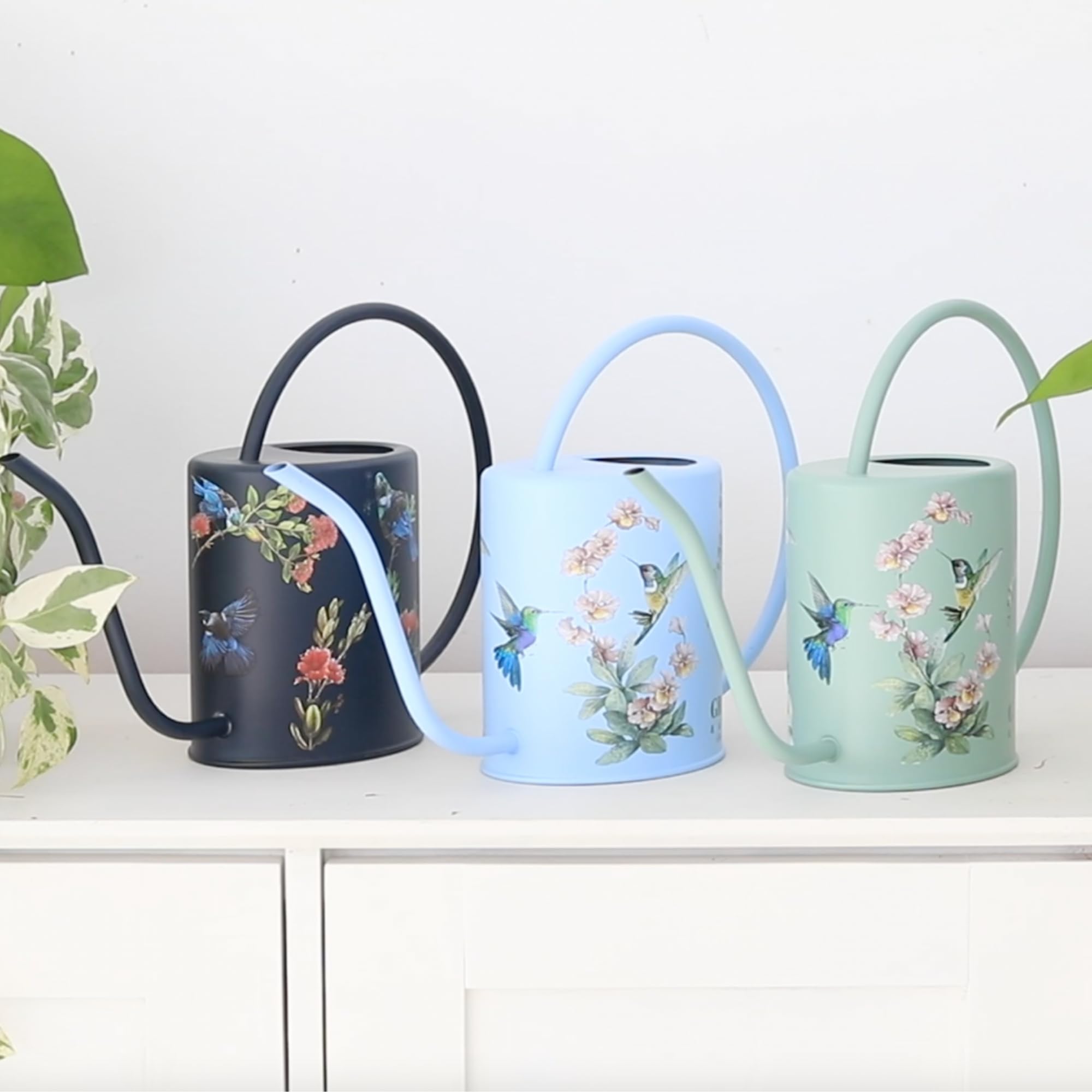 Grace and August sage watering can in sage green color option for decor