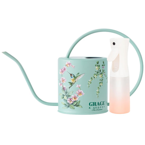 Grace and August hummingbird sage watering can full view for stylish indoor plant care
