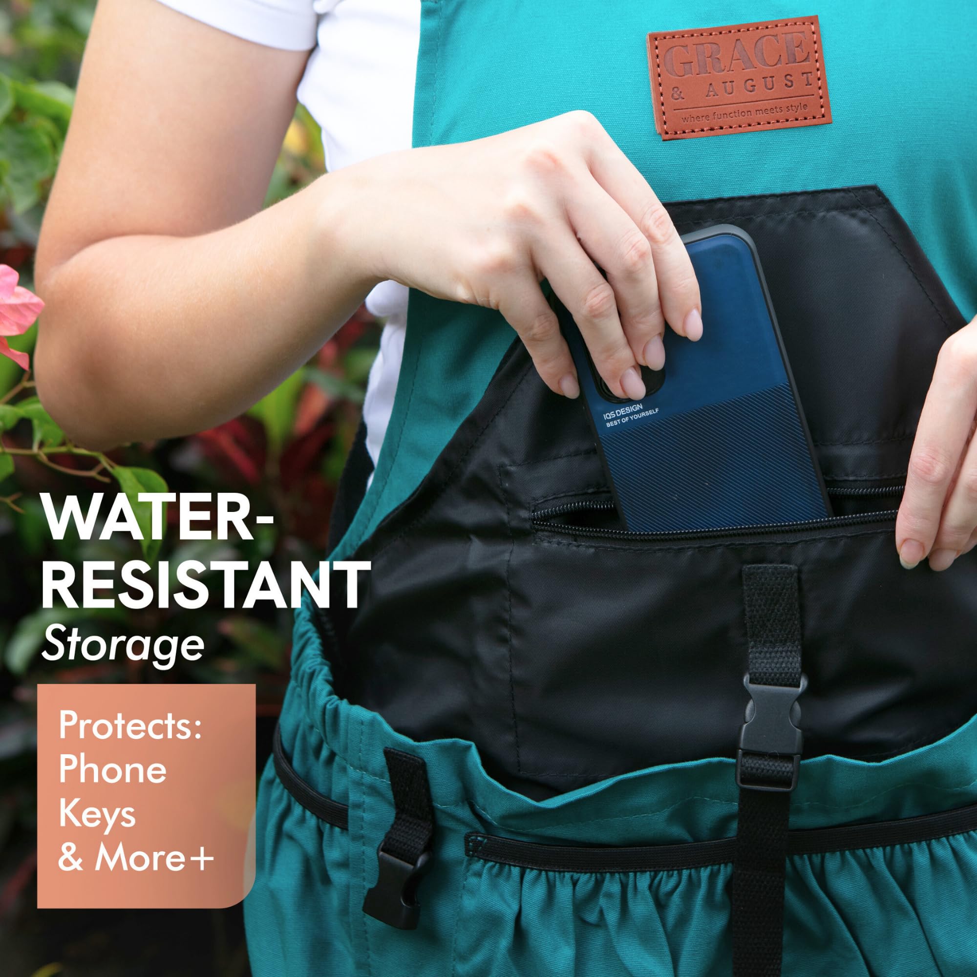 Grace and August waterproof inner bag protects harvested produce