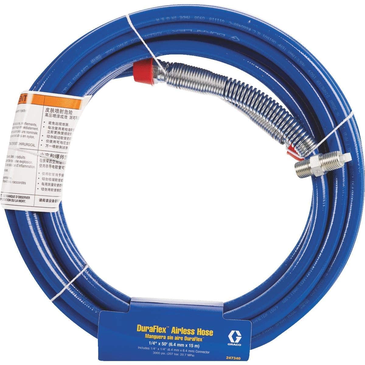 Graco airless hose 1/4 inch connector simplifies sprayer setup and connections.