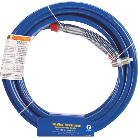 Graco airless hose 1/4 inch connector simplifies sprayer setup and connections.