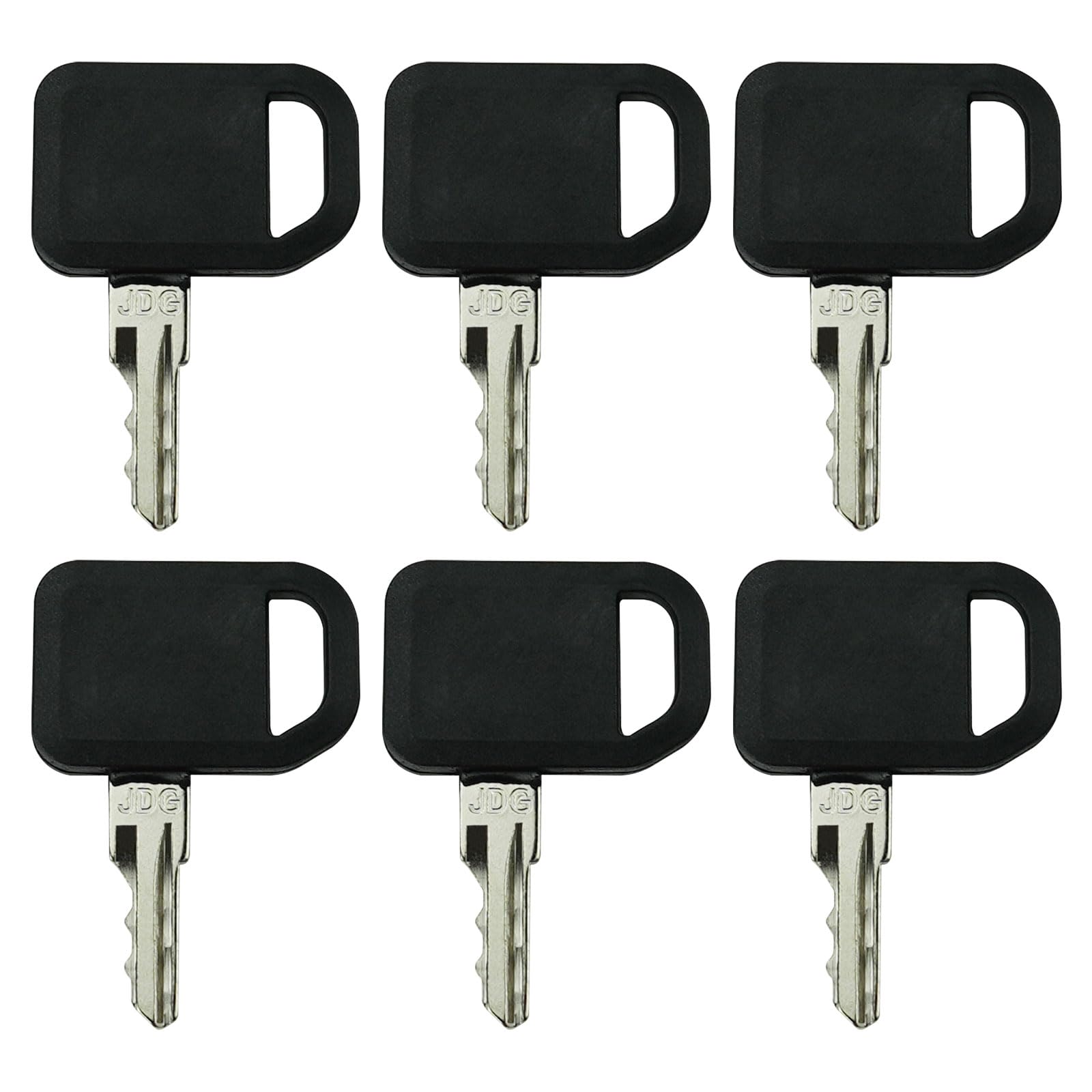 Gradora ignition keys six-pack laid out, durable set for reliable tractor ignition.