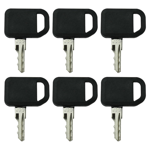 Gradora ignition keys six-pack laid out, durable set for reliable tractor ignition.