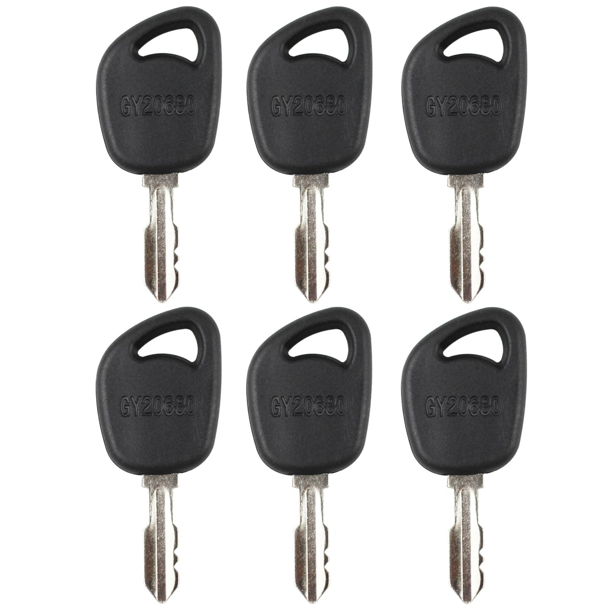Gradora GY20680 ignition keys, front view, enables fast, easy replacements.