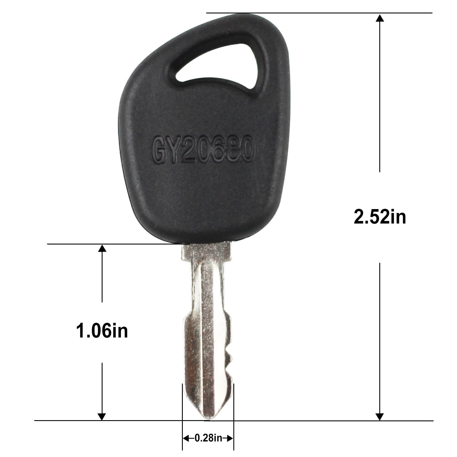 Gradora ignition key being inserted, smooth operation during startup.